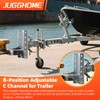 JUGGHOME Trailer Hitch Coupler Channel,5-Position Adjustable Lunette Ring or C