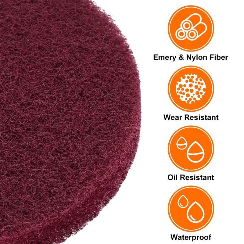 sourcing map 12pcs Scrubber Scouring Pads 500 Grits 5 Inch