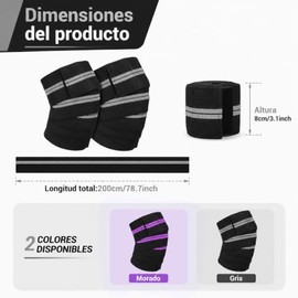 1par Rodilleras gym, vendas para rodillas gym, rodilleras de compresión para levantamiento de pesas, Knee Wraps ajustables para fitness, entrenamiento