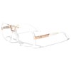 Dweebzilla Gazelle Deejay Square Retro Aviator Sunglasses (Transparent & Gold