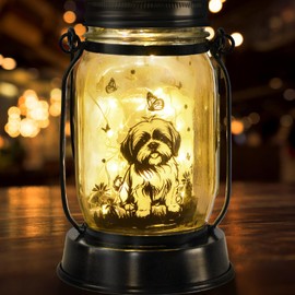 kyoryuger Maltese Dog Gifts for Women/Men Maltese Solar Lanterns Birthday Dog Lovers Lantern Pet Loss Dog Memorial Lights Solar Garden Decoration for Yard, Patio,Backyard,Porch Torches Light