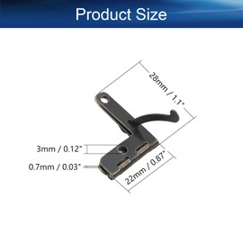 Yinpecly Jewelry Small Box Quadrant Hinge 1.1x 0.87inch(LxW) 90 Degree Foldable Metal Quadrant Hinge Tiny Lid Support for Boxes Jewelry Case Wooden Case Bronze Tone 2Pcs