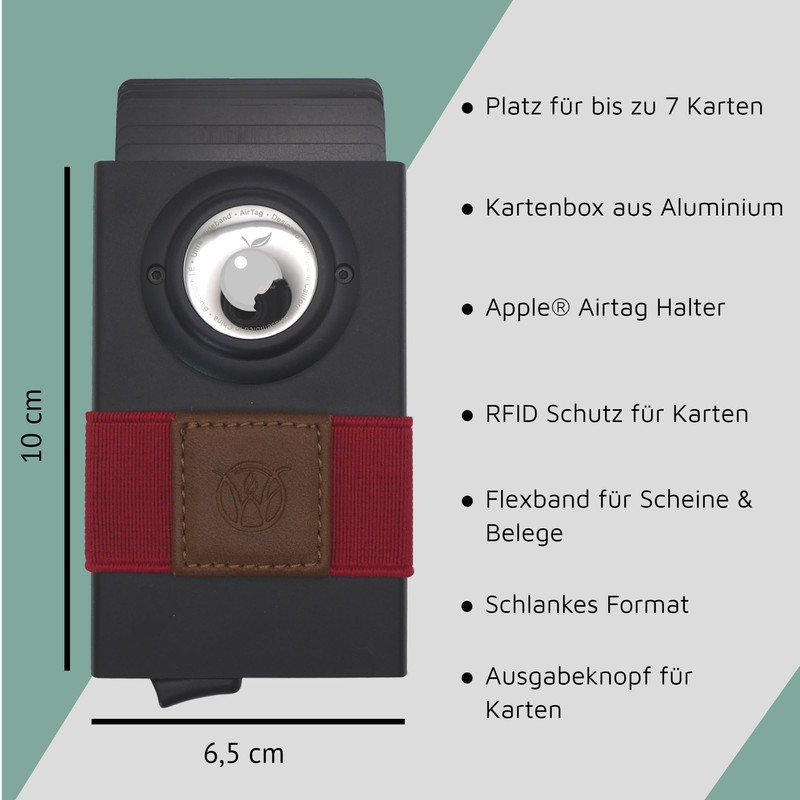 Will Fire Airbox Card Case with Money Clip and Airtag