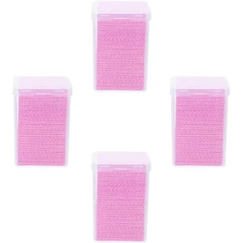 Toallitas Limpiadoras Profesionales para Extensiones de Pestañas Color Rosa, 4 Cajas 200 Piezas, Limpieza y Portátiles para Salón de Belleza