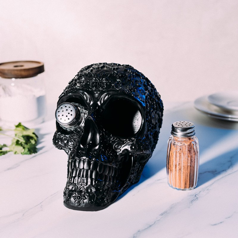 Skull Salt & Pepper Shaker Set, Decorations Kitchen Spice Holder,