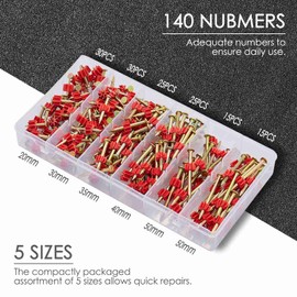 Minimprover 140 Pcs Masonry Nails Set, 5 Sizes of Galvanized Anti-Corrosion Masonry Nails for Brick Wall & Wood, Hardware Accessories Fasteners for DIY and Home Maintenance
