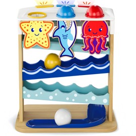 Move2Play, Wooden Ocean Friends, Interactive Toy for 1+ Year Olds, 6 to 12 Months, Baby Toy, 1 Year Old Birthday Gift for Girls, 9-12 Months, 6 7 8 9 10 12+ Months