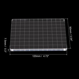 PATIKIL 5 x 3.5 Inch Acrylic Stamp Block Clear Stamp Block with Grid Lines Decorative Mounting Blocks Square for Scrapbook DIY Card Making