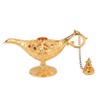 Gold Magic Genie Lamp Embossed Flowers Hollow Zinc Alloy Vintage