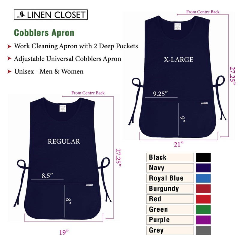 LINEN CLOSET® Adjustable Universal Cobblers Apron Unisex Cobbler Apron for