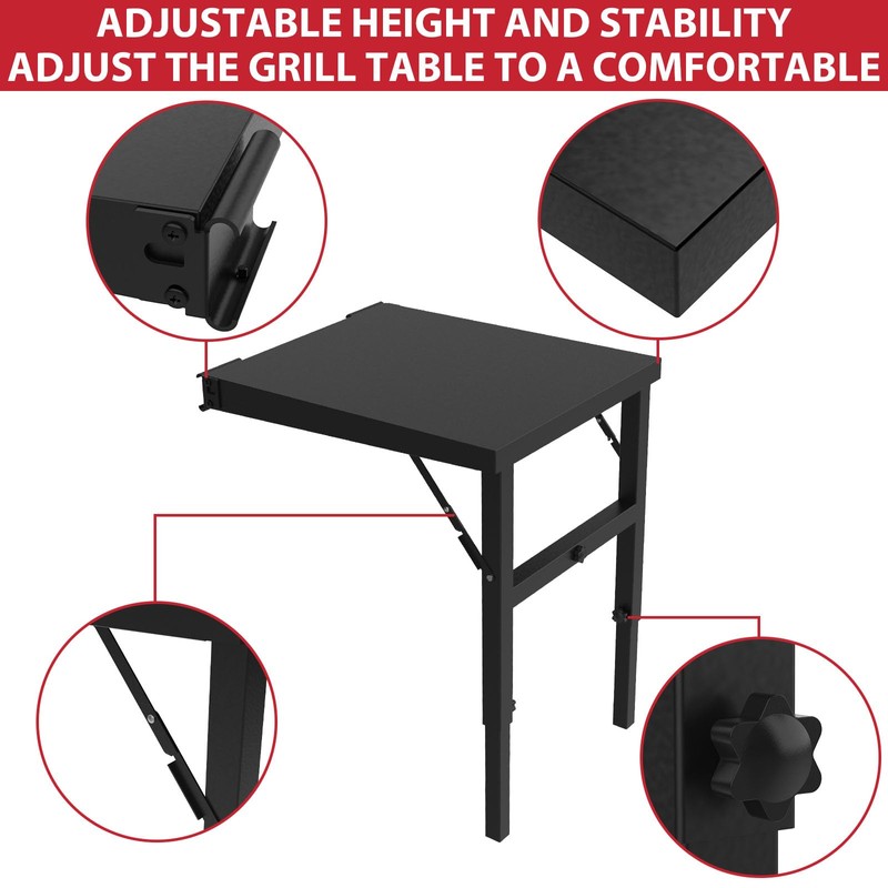 Grill Stand for Traeger Woodridge Pro/Elite Grills, Portable Folding Side