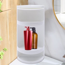 awolsrgiop 360° Rotated Corner Shower Caddy, 3-Layer Bathroom Corner Shelf Shampoo Storage Holder Shower Caddy Locker Cos-Metic Storage Rack Storage Shelf No Punching Storage Holder Organizer