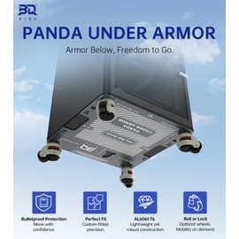 BIQU Panda Under Armor PX for Bambu-Lab P1S P1P X1C X1E, 3D Printer Dolly Cart with 360° Rotating Wheels for Easy Moving, Portable and Lockable, Printer Bottom Protector,with Rubber Brake