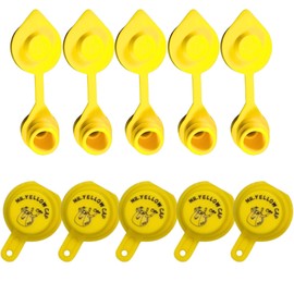 5pcs Gas Can Cap & 5pcs Yellow Gas Can Vent Caps - Fuel Can Vent Caps, Vent Caps For Gas Cans For Plastic And Metal Fuel Jugs, Fuel Gas Can Vent Caps, Fuel Tank Vent Cap, Yellow Vent Cap For Gas Can
