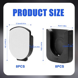 NQEUEPN 8pcs Magnetic Remote Control Holders, Self Adhesive TV Remote Control Holder Wall Mount Innovative Slot Design Remote Control Organizers Storage for Back of TV Home Office