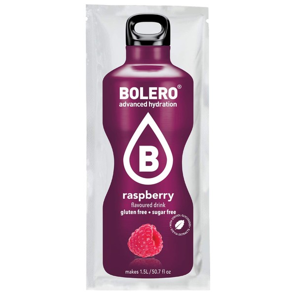Bolero Advanced Hydration Classic Sachets, Sugar-Free Water-Flavoring Packets, Convenient Calorie-Free Drink-Mix Powder Packets, Rasberry, Pack of 12