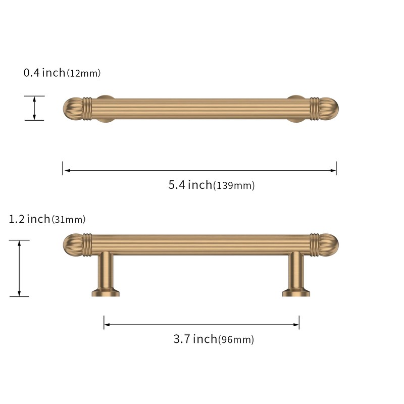 Asidrama 10 Pack 3.75 Inch(96mm) Champagne Bronze Cabinet Pulls Cabinet