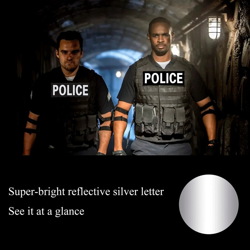 Reflective Police Velcro Patch Set Velcro Sticker Reflective Tape Velcro