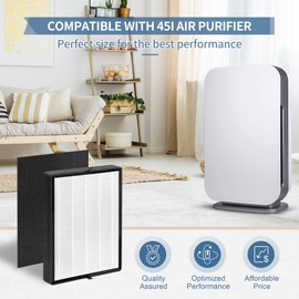 Zouhwaso 45i Filter Replacement Compatible with 45i Air Cleaner Purifier Replacement Filter, 3-Stage Filtration System, Includes 1x H13 HEPA with Activated Carbon Filter and 4x Carbon Pre-filters