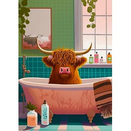 RYMILIE Cow Diamond Art Painting Kits for Adults, Full Drill Diamond Dots Paintings for Beginners, Round 5D Paint with Diamonds Pictures Gem Art Painting Kits DIY Crafts Kits 【11.8x15.7inch】