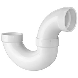 (2" PVC P-Trap, 1 Pack) Asterbacks 2 inch PVC P-Trap With Solvent Weld Joint Schedule 40 White Pipe Fittings Connectors PPT-222(1 PCS)