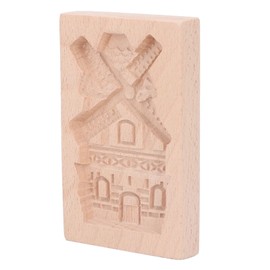 JTLB Beechwood Wooden Cookie, Reusable Washable Biscuit Press Stamp, for Kitchen Baking Needs (Windmill)