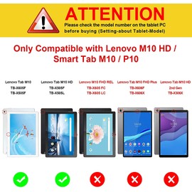 ALILANG - Funda para Lenovo Tab M10 /P10 /M10 HD de 10.1 pulgadas con lápiz óptico, múltiples ángulos de visión, soporte de piel sintética, funda tipo portafolios para M10