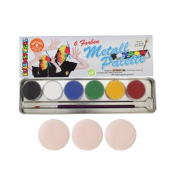 Eulenspiegel 206003 Professional Aqua Make-Up 6 Colours Metal Palette
