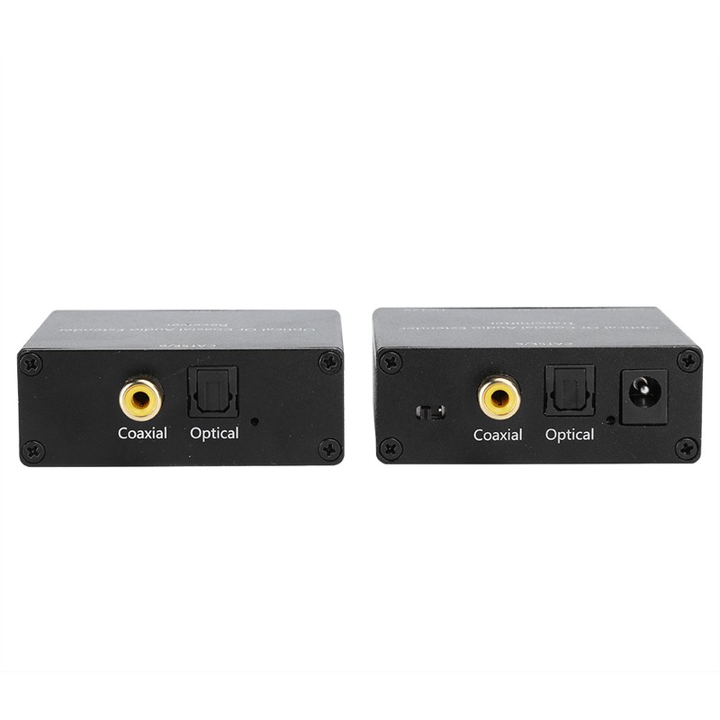 Digital Audio Extender Coaxial and Optical Fiber Converter for Cat5e/6