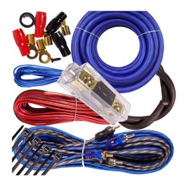 Complete 4000W to 7000W Gravity 0 Gauge Amplifier Installation Wiring Kit Amp PK2 0 Ga Blue - for Installer and DIY Hobbyist - Perfect for Car/Truck/Motorcycle/RV/ATV