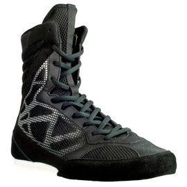 CORE Boxing Shoes - Lightweight Boxing Shoes for Men & Women - Boxing Training Shoes with High Support – High Traction Boxing Boots - Breathable Lace Up Boxer Shoes – Mens Kickboxing shoes, Black,