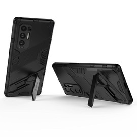 LEYAN Case for Oppo Find X3 Neo (6.55 Inches), Shockproof Protective Case with Multi-Angle Kickstand Stand, PC/TPU Bumper Armor Protection Case, Black