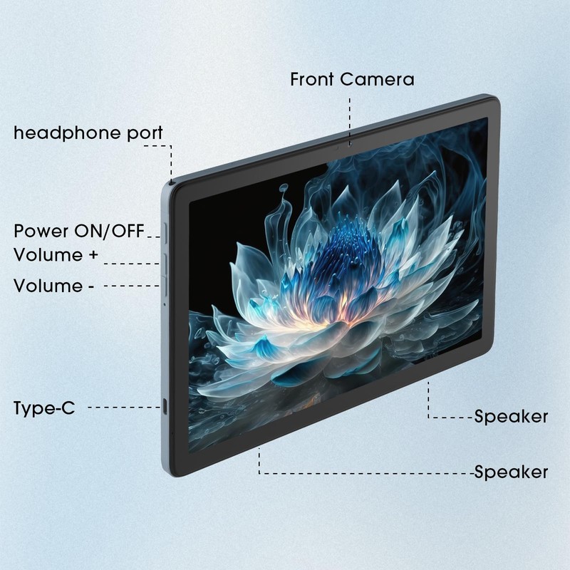 DigiLand 10.1" HD Touchscreen Electronics Tablet, Android 14, Octa-core Processor,