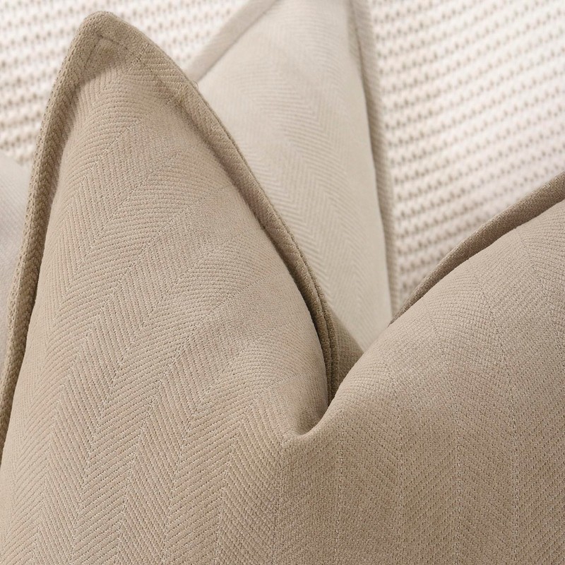 Madizz Set of 2 Simple Chenille Cushion Covers, Soft Decorative