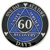 Simply Minimal AA 60 Days Silver Color Plated Coin, Alcoholics