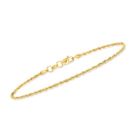 RS Pure by Ross-Simons 1.5mm 14kt Yellow Gold Twisted Rope-Chain Bracelet. 8 inches