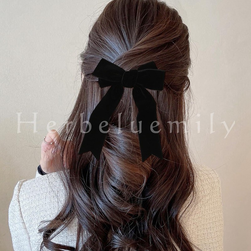 Herbeluemily Velour Ribbon Barrette, Velour Ribbon, Hair Accessories, Velvet, Hair