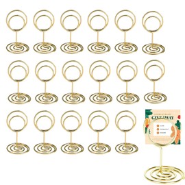 20 Table Number Holders, Tabletop Photo Holder Menu Clips,Reusable Wedding Card Holder for Wedding Parties,Mini Card Holder for Wedding Parties, Family Banquet,Wedding Anniversary (Gold)
