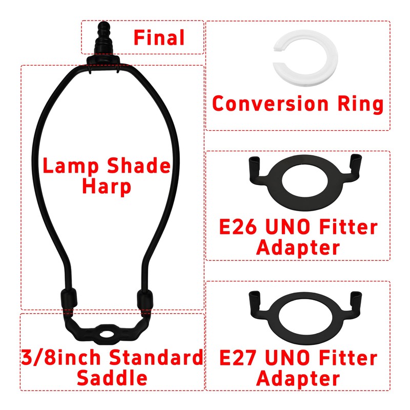 bociloy 2 Sets 8 Inch Lamp Shade Harp Holder Kit,