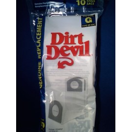 Dirt Devil Type G Vacuum Bags, 10-Pack, 3010348001, White