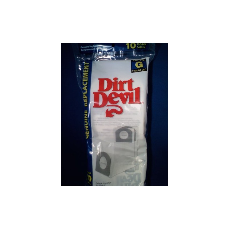 Dirt Devil Type G Vacuum Bags, 10-Pack, 3010348001, White