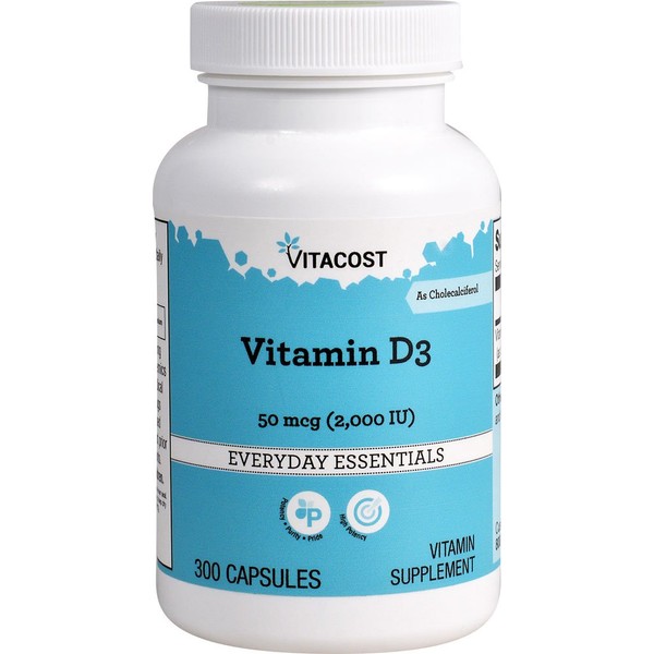 Vitacost Vitamin D3 (as Cholecalciferol) -- 2000 IU - 300 Capsules