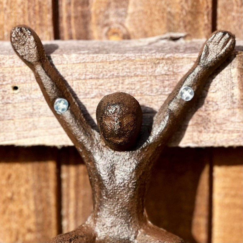 Darthome Man Double Hook Cast Iron Brown Starfish Person Hanging