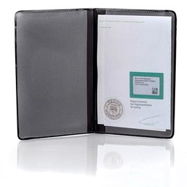Car Licence Protective Case 2 Compartments Wallet Many Colours ID Card Holder Vehicle Licence Case Made in Germany, black
