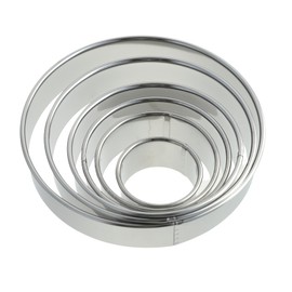 6 Pieces Round Cookie Cutter Set (2, 3, 3.5, 4, 5, 6 Inch), Large Stainless Steel Homemade Circle Cutters Donut Cutter for Baking, Cakes, Biscuits, Sandwiches, Pastries