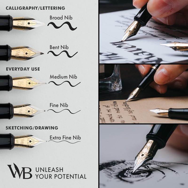 Wordsworth & Black Luxury Fountain Pen Set for Writing, Fine