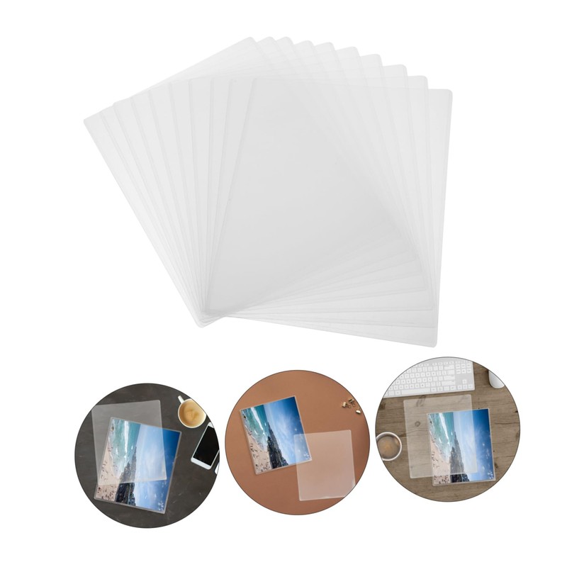 Operitacx 10 Pack Hard Plastic Photo Protectors Waterproof Document Page