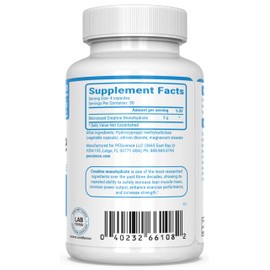 PEScience PEScience TruCreatine Capsules C Creapure Micronized Creatine Monohydrate, 3g Per Serving, Easy-to-Take Creatine Pills for Men & Women, Supports Strength, Muscle Growth & Recovery, 120 Capsules