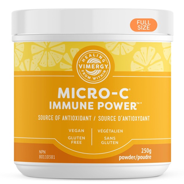 Vimergy Micro-C Immune Power TM *- 250g– 139 servings – 1000mg/serving – gentle form – Antioxidant Phytonutrients – immune & nerve support – benefits bone & cartilage – gluten-free – kosher – vegan