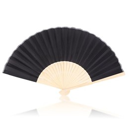 lvzhen Fabric Handheld Fan Folding, Bamboo Folding Hand Fan for Women Suitable for Wedding Engagement Dancing Cosplay Party (Black)